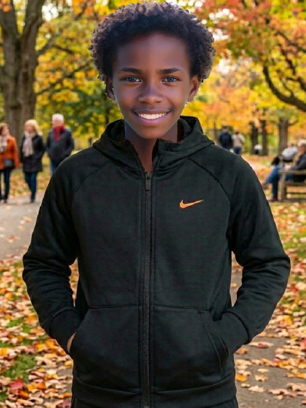 Nike Kids Black Zip Hoodie - Sz Large